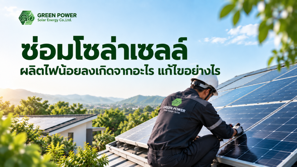 ซ่อมโซล่าเซลล์ ผลิตไฟน้อยลงเกิดจากอะไร แก้ไขอย่างไร
